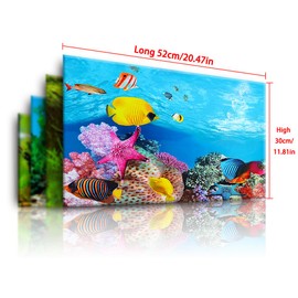 auxlihi Double Sided Fish Tank Background 12 x 20 Inches for Fish Tanks Aquarium Backgrounds Decorative Poster Paper Sticker Waterproof Fish Tank Wallpaper