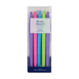 Slim Click Rollerball Pen Set of 5 Blue 0.5 mm Black Light