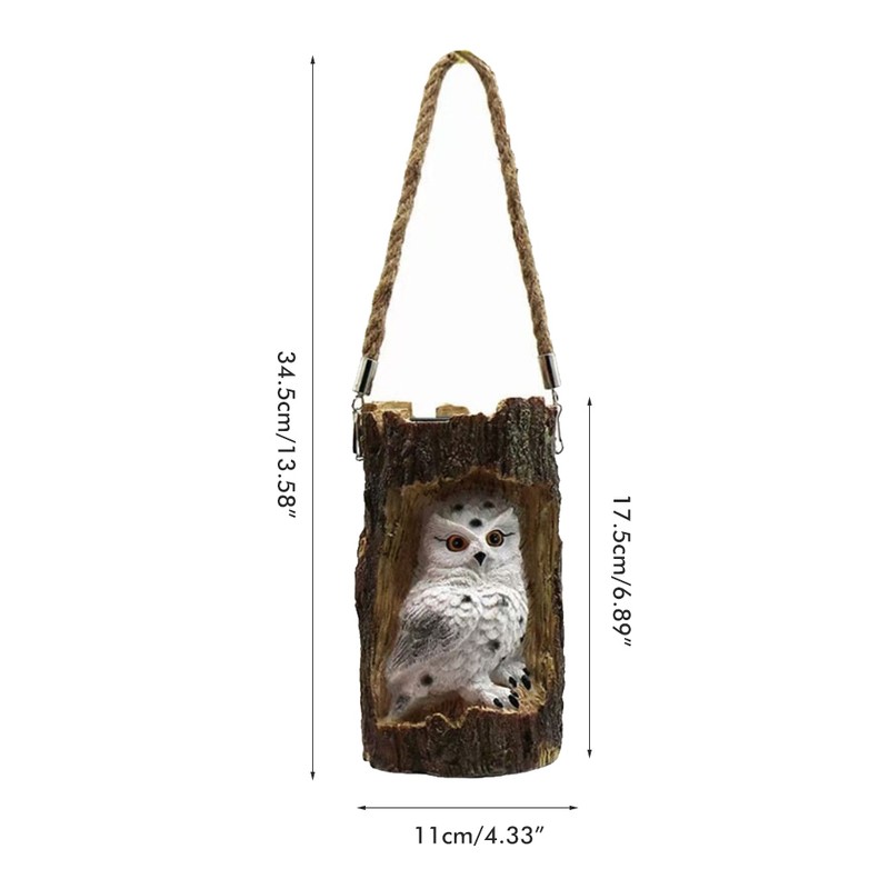 Solar Lights Outdoor Owl Fox in Stump LED Garden Lamp