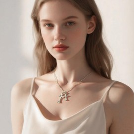 Double Cross Necklace Silver Plated Dainty Diamond Cross Pendant Charm Link Chain Delicate Faith Jewelry for Women