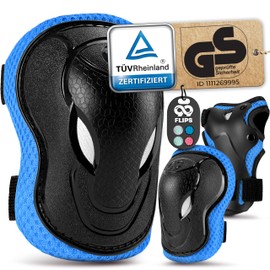 99FLIPS Grind Knee Pads Children 3 Years with GS [Set of 6] - S/M Blue - Inline Pads Children - Knee Pads Protectors for Skateboard Children from 5 Years - Protectors Inline Skates Children
