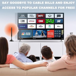 2025 Upgrade TV Antenna Indoor Antennas for Smart TV for Long Range Reception and All Smart TVs HD Digital Antenna with Amplifier Signal Booster for Local Channels Supports 4K 1080p