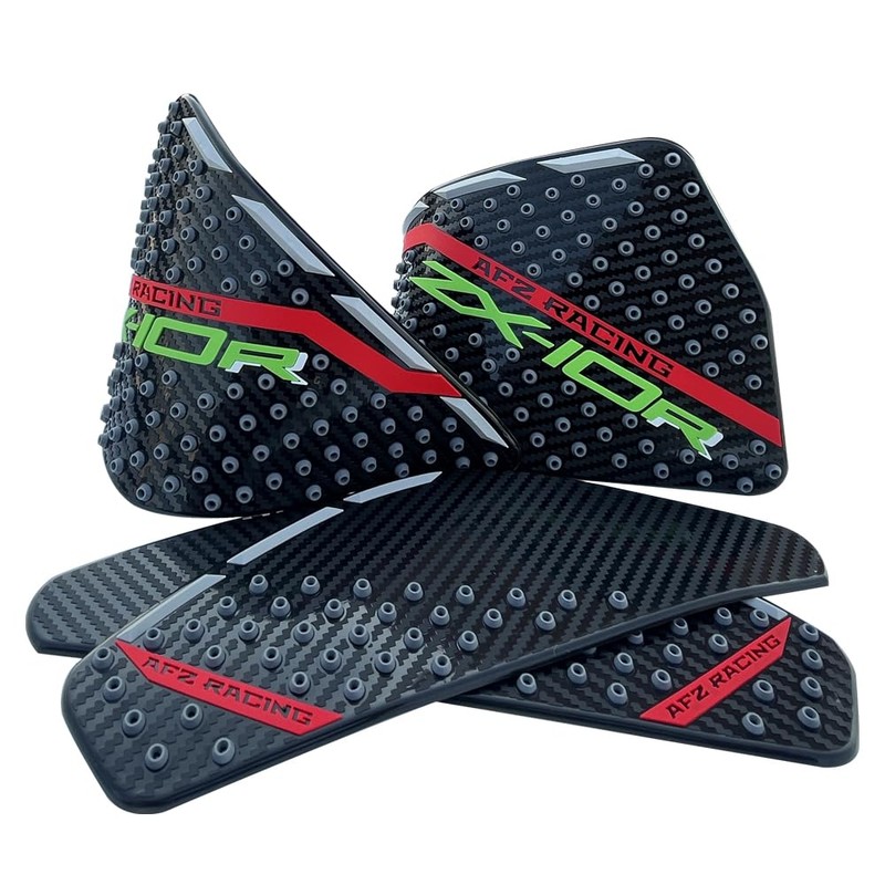 Red Gas Fuel Tank Side Traction Rubber Protector Pads Compatible