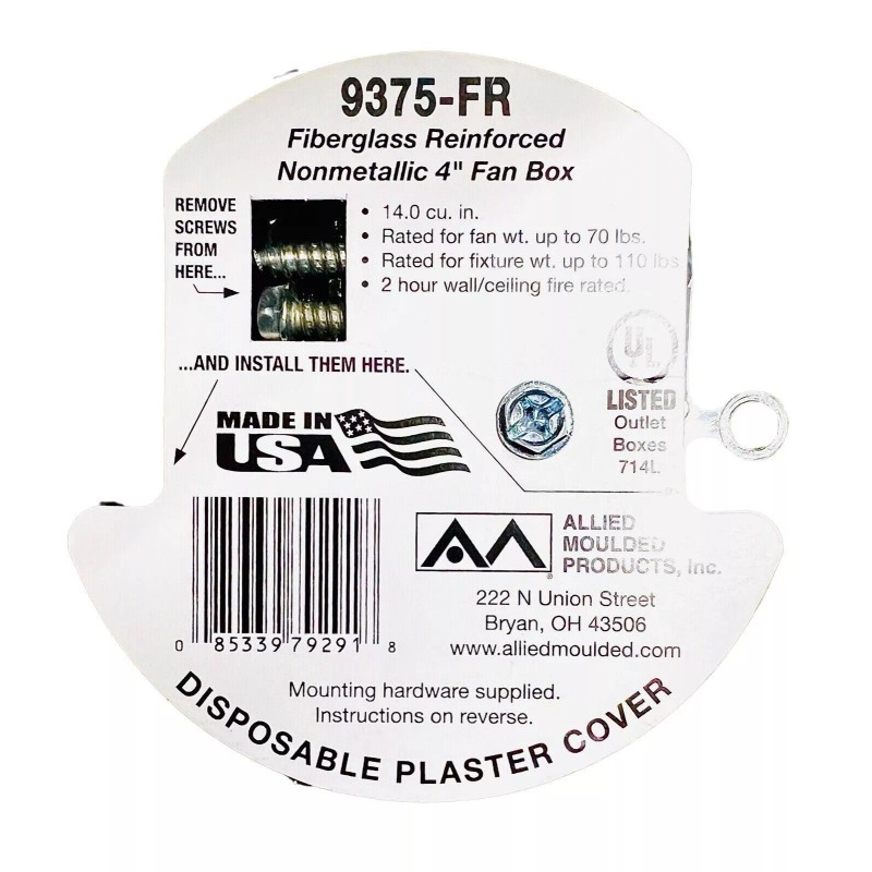 Allied Moulded Products One Allied Moulded Products 9375-FR 4" Ceiling
