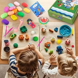 QMay 에어 드라이 클레이 50 컬러 DIY 모델링 스타터 키트와 조각 도구 예술적인 [50 colors+accessories] QMay Air Dry Clay 50 Color DIY Modeling Starter Kit and Sculpting Tools Artistic [50 colors+accessories]