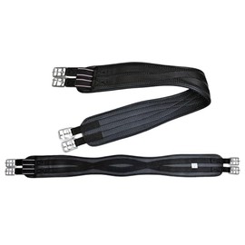 Preto New Synthetic Girth Jumping Horse Saddle Soft Waffel Embossed Neoprene Padded Equine Elasticated End Anatomical Anti-Chaff Anti-Gall Double Tape Reinforced Strong Durable Washable