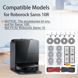 Homruich 22 Pcs Zubehör Kit für Roborock Saros 10R Staubsauger, 1 Hauptbürsten, 4 HEPA Filter, 4 Wischtücher, 6 Staubbeutel, 6 Seitenbürsten, Saros 10R Accessories