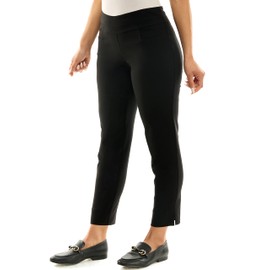Zac & Rachel Women's Pull-On Ankle Length Pants Made with Millennium Fabric, Black, 10P