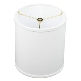 FenchelShades.com Lampshade 8" Top Diameter x 8" Bottom Diameter x 9" Height with Washer (Spider) Attachment for Lamps with a Harp (Linen White)