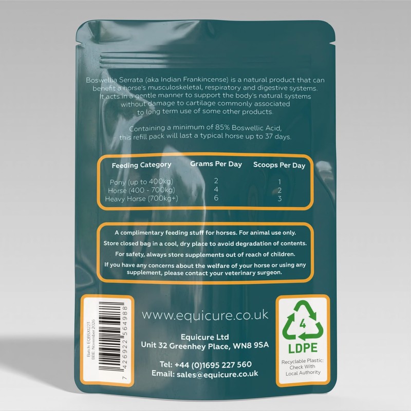 Equicure Boswellia Serrata Concentrate Powder For Horse/Pony (150g Refill)