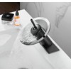 Bathroom Faucet Black Glass Spout Waterfall Single Handle One Hole