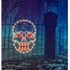 TWINGLEHOME 13.3" Lighted Skull Halloween Window Silhouette, 50 Mini Lights