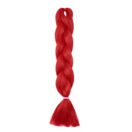 Rich Choices Braiding Hair Extensions Ombre 4 Tones Jumbo Braids Hair Extensions for Braiding Coloured Hair for Twist 24”, 1 Bundles - Red