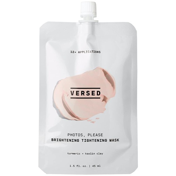 Versed Photos, Please - Tightening, Brightening Face Mask with Turmeric and Kaolin Clay - Pore-Tightening, Hydrating Facial Mask Exfoliates, Removes Blackheads, Evens Skin Tone (1.5 fl oz)