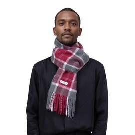 Basic Sense Classic Scottish Tartan Winter Scarf - Super Soft & Warm, Traditional Check Design for Men & Women, Burgundy