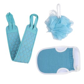 FRCOLOR 3pcs Exfoliating Shower Gloves Kit Back-pulling Towel Bath Rub Easy to Clean Relaxing for Muscles for Daily Deep Cleaning Skin Care