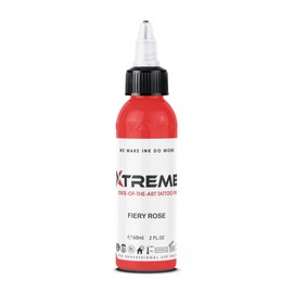 Xtreme Tattoo Ink, Versatile Medium Viscosity for Precision Tattooing, Rich Hue, Quick Healing, Acrylic-Free, Water Based and Premium Quality - Ready-to-Use Tattoo Ink (Fiery Rose, 2 oz)