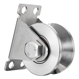 KCNOFNC Pulley with 2 Ball Bearings, 304 Stainless Steel Fitness Pulley, 48 mm V Type Pulley for 12 mm Ropes, Steel Cable, Load Capacity 500 kg, Pack of 1