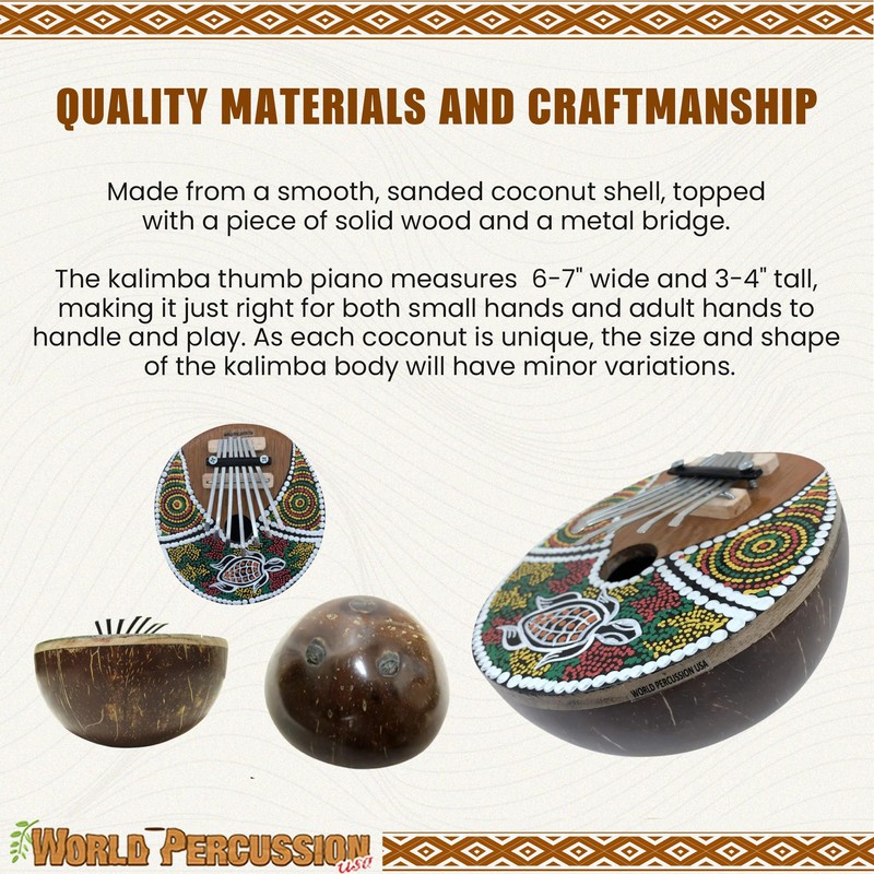 World Percussion USA Kalimba Thumb Piano - 7 keys -