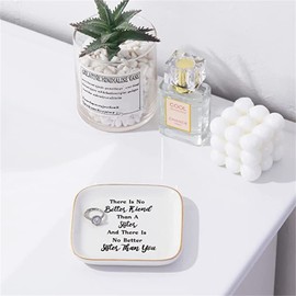 Titanape Sister Gifts from Sister Trinket Dish- There is no better friend than a sister, and there is no better sister than you Birthday Christmas Gifts for Sister, Big Sister, Sister in Law
