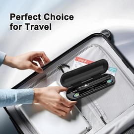 YUNCHI Sonic Electric Toothbrush for Adults, Kids Electric Toothbrush with 8 Brush Heads, One Charge for 55 Days, 5 Models & 2 Minutes Built in Smart Timer, Travel Case & 44000 VPM Motor,Black