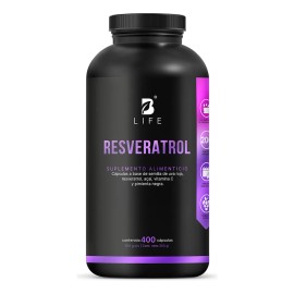 Resveratrol De 400 Cps Con Semilla De Uva Roja Acai. B Life Sabor Sin sabor                                                                           