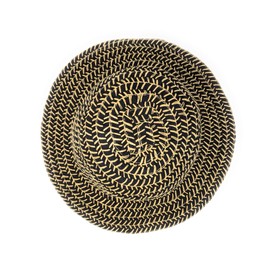 Packable Ribbon Crusher Sun Shade Beach Hat, Adjustable Wide Shapeable Brim, SPF UPF 50 UV Protection (Black/Tan)