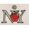 BIG APPLE IRON ON EMBROIDERED NEW YORK PATCH. Approx. 4"x