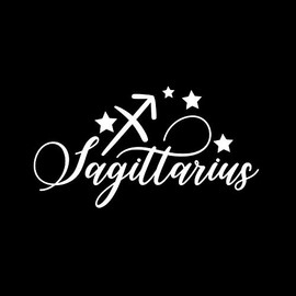Sagittarius Zodiac Astrology Sign Horoscope Decal Vinyl Sticker|Cars Trucks Vans Walls Laptop| White |5.5 x 3.0 in|DUC1705