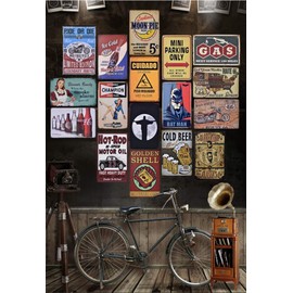 Donalie Tin Sign American Beauty Wall Plate Retro Miscellaneous Goods Interior Decoration (Garage)