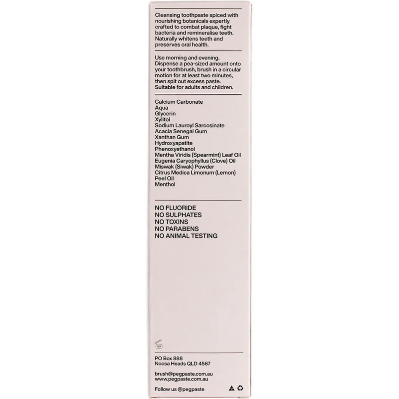 Peg Paste Natural Toothpaste with Hydroxyapatite Sacred Clove 190g