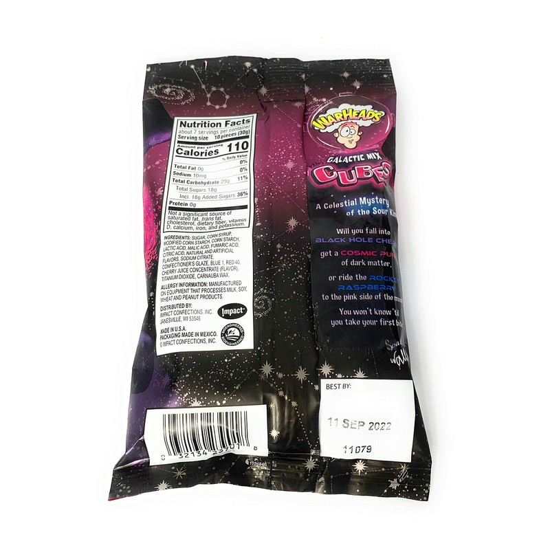 Warheads Galactic Mix Cubes Chewy Candy, 4.5 Ounce Bag