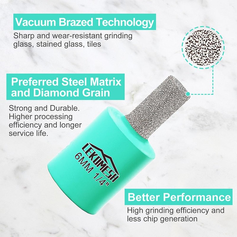 LEKOMESH Glass Grinder Bits for Stained Glass - 1 1/8