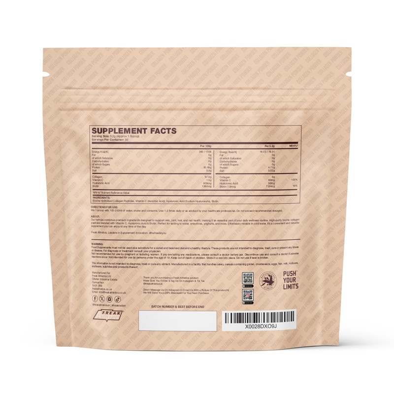Collagen Peptides Powder, 5000mg Hydrolysed Bovine, with Vitamin C and