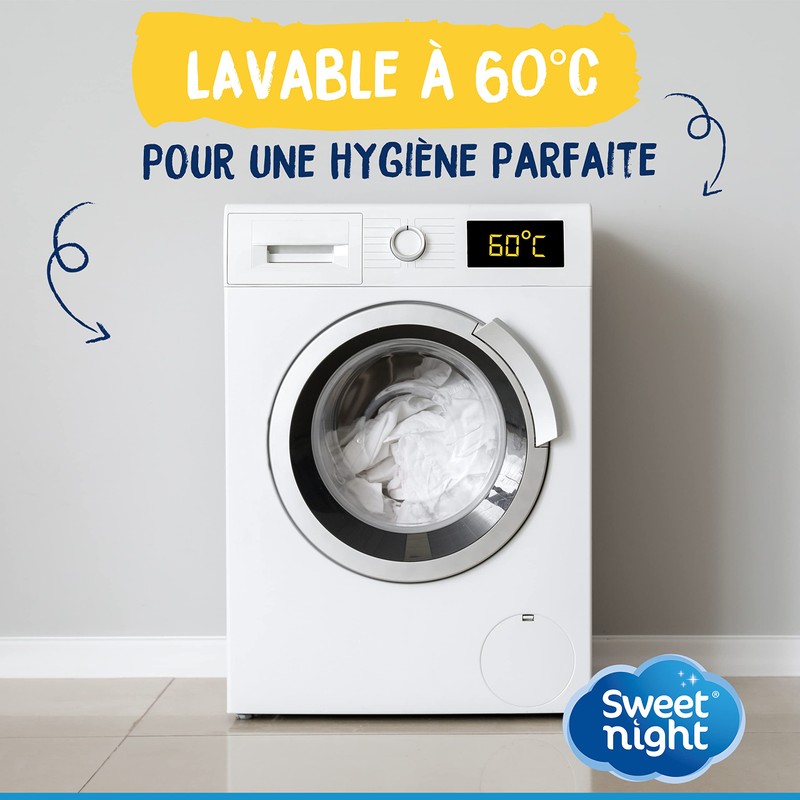 Sweet Night 028972 Noemie Polyurethane And Cotton Mattress Protector, white,