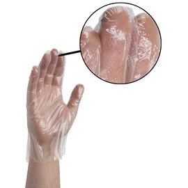 AMMEX Embossed Polyethylene Disposable Gloves - Clear, 1 Mil, Food Service, Large, Box of 500