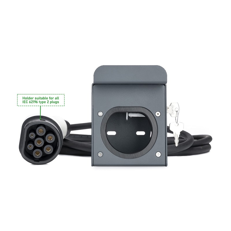 Kreainvent Type 2 Bracket for EV Charging Cable, Wall Mount