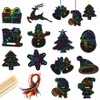 48Pcs Christmas Scratch Craft Kit,Christmas Scratch Paper Scratch Art Magic