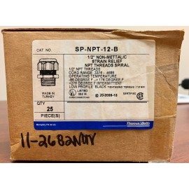 Thomas&Betts SP-NPT-12-B: 1/2" Non-metallic Strain Relief NPT Threads Spiral