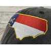 Shenbors Embroidered Baseball Hats, North Carolina Flag (Washed Black), One