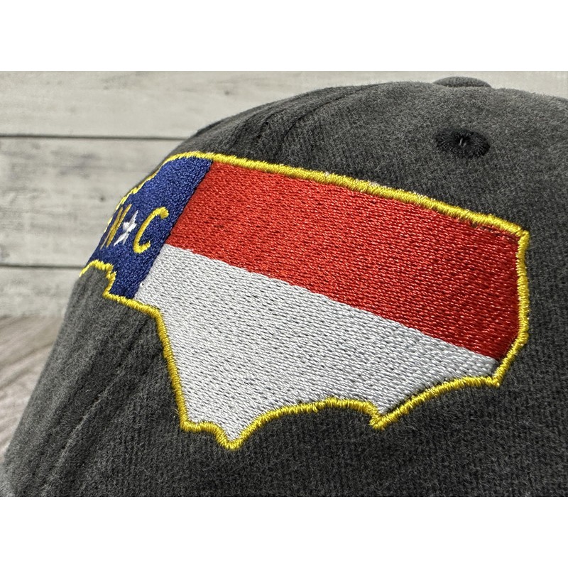 Shenbors Embroidered Baseball Hats, North Carolina Flag (Washed Black), One