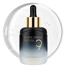 FarmStay Black Snail & Peptide9 Ampoule – Korean Skin Care Snail Mucin Serum for Repair, Firming & Glow