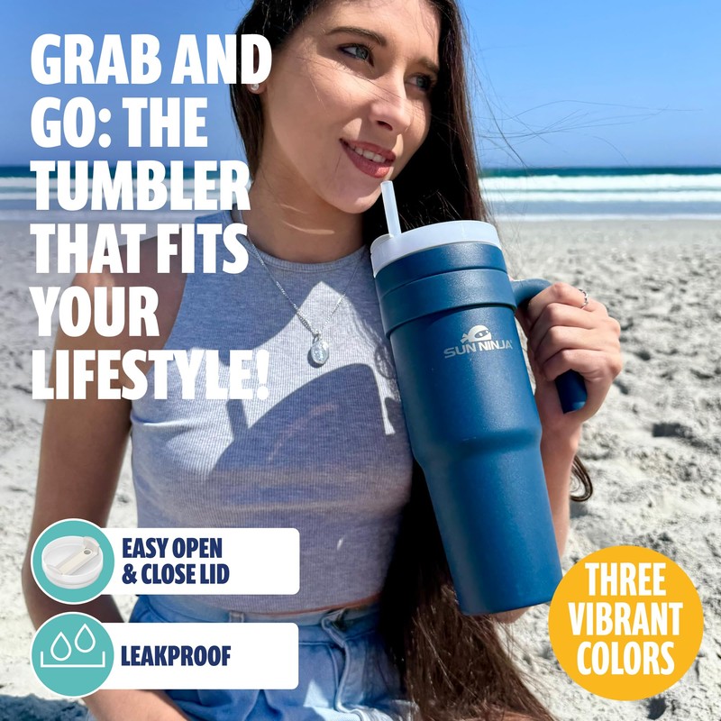 SUN NINJA - 40oz Tumbler - Navy Blue