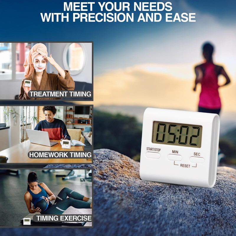 Digital Kitchen Timer Magnetic Backing Stand, Loud Alarm Timers with