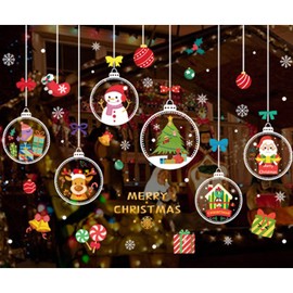 BSITSSS 80 Pcs Christmas Window Stickers, Christmas Window Clings Christmas Window Decorations, Electrostatic Cling Xmas Window Stickers Christmas Decorations for Xmas Window Decorations(C)