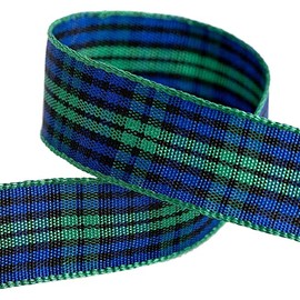 Tartan Ribbon 16mm x 10M - Green/Blue