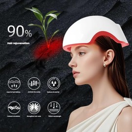 Gorro de terapia de luz roja, dispositivo de crecimiento del cabello con luz infrarroja, 162 LED, 660 nm y 850 nm, Adecuado para Hombres y Mujeres Cob