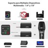 JYX Micrófonos Inalámbrico,Doble UHF Metal Recargable dinamico Sin Cable,microfono karaoke