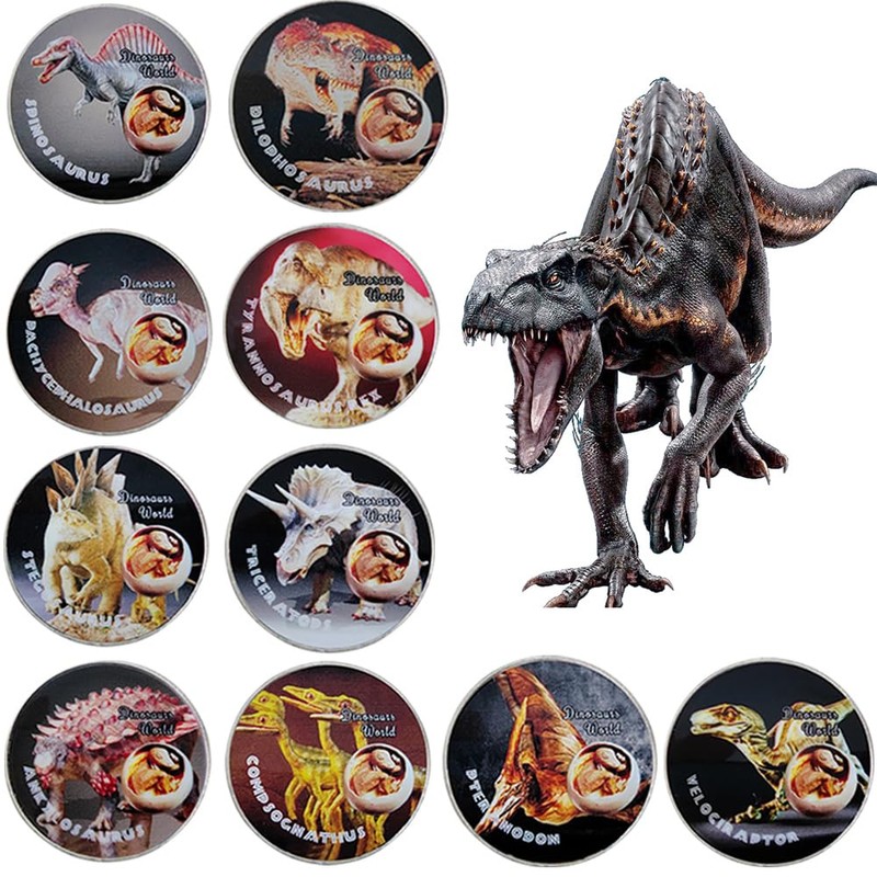 Dinosaur Commemorative Coin Set, 10pcs