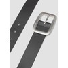 s.Oliver Leather Belt with Rectangular Frame Clasp and Logo Details,